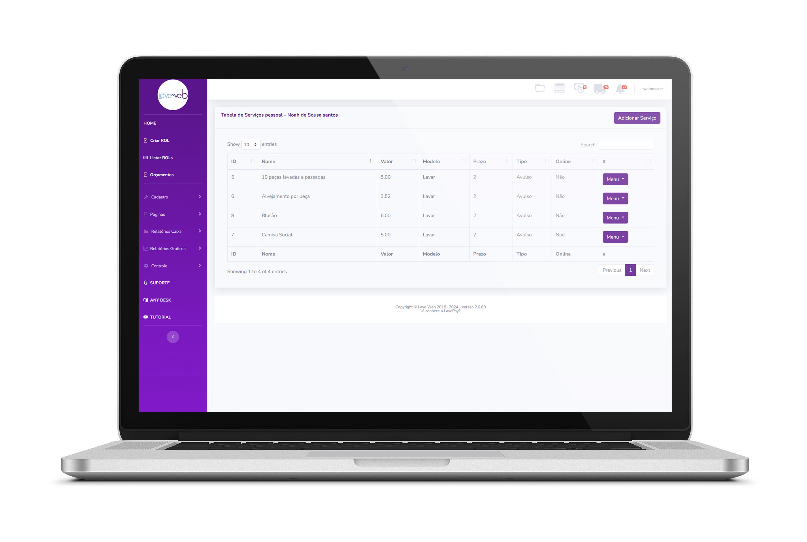 Imagem de tabela personalizada